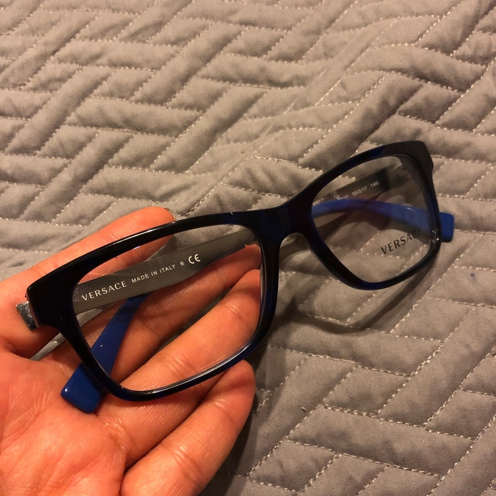 Versace dark blue ophthalmic glasses.
